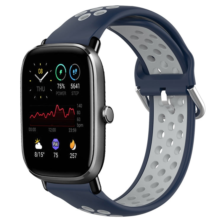 20mm Perforated Breathable Sports Silicone Watch Band, For Amazfit GTS 4 Mini