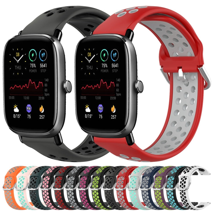 20mm Perforated Breathable Sports Silicone Watch Band, For Amazfit GTS 4 Mini