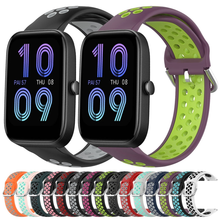 20mm Perforated Breathable Sports Silicone Watch Band, For Amazfit Bip3