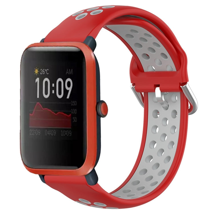 20mm Perforated Breathable Sports Silicone Watch Band, For Amazfit Bip 1S