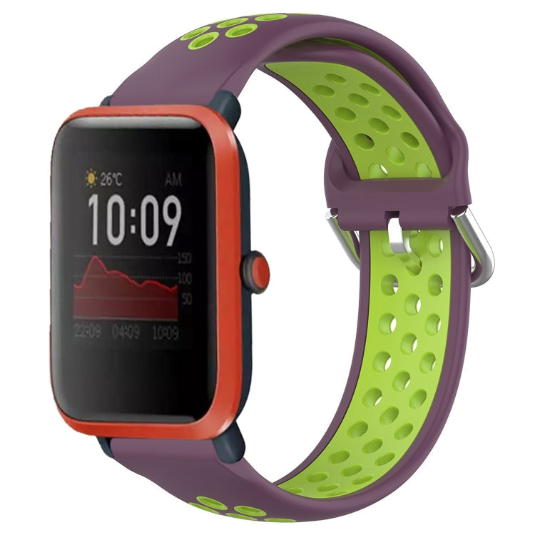 20mm Perforated Breathable Sports Silicone Watch Band, For Amazfit Bip 1S