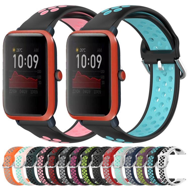 20mm Perforated Breathable Sports Silicone Watch Band, For Amazfit Bip 1S