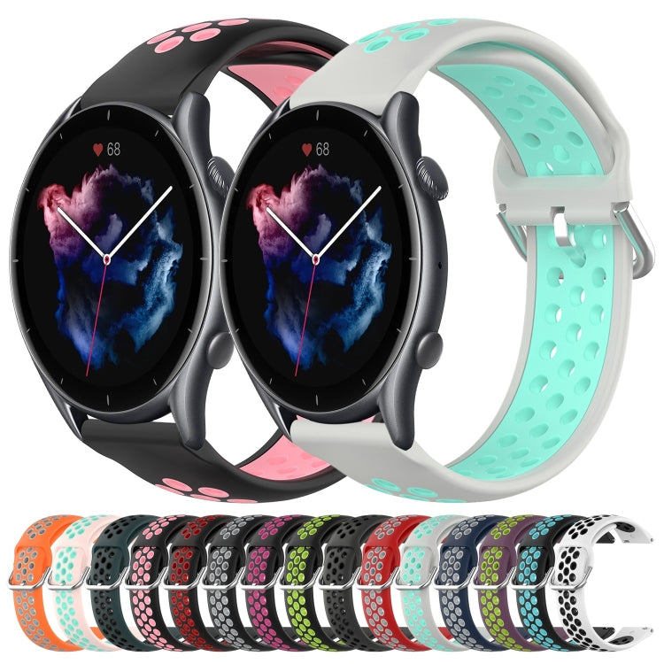 22mm Perforated Breathable Sports Silicone Watch Band, For Amazfit GTR 3