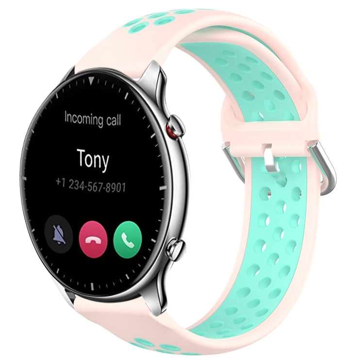 22mm Perforated Breathable Sports Silicone Watch Band, For Amazfit GTR 2