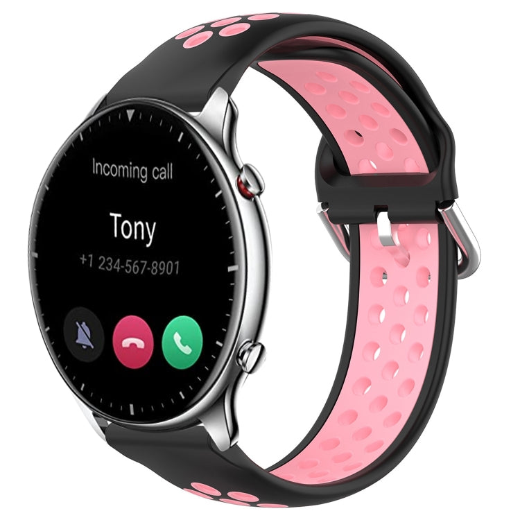 22mm Perforated Breathable Sports Silicone Watch Band, For Amazfit GTR 2