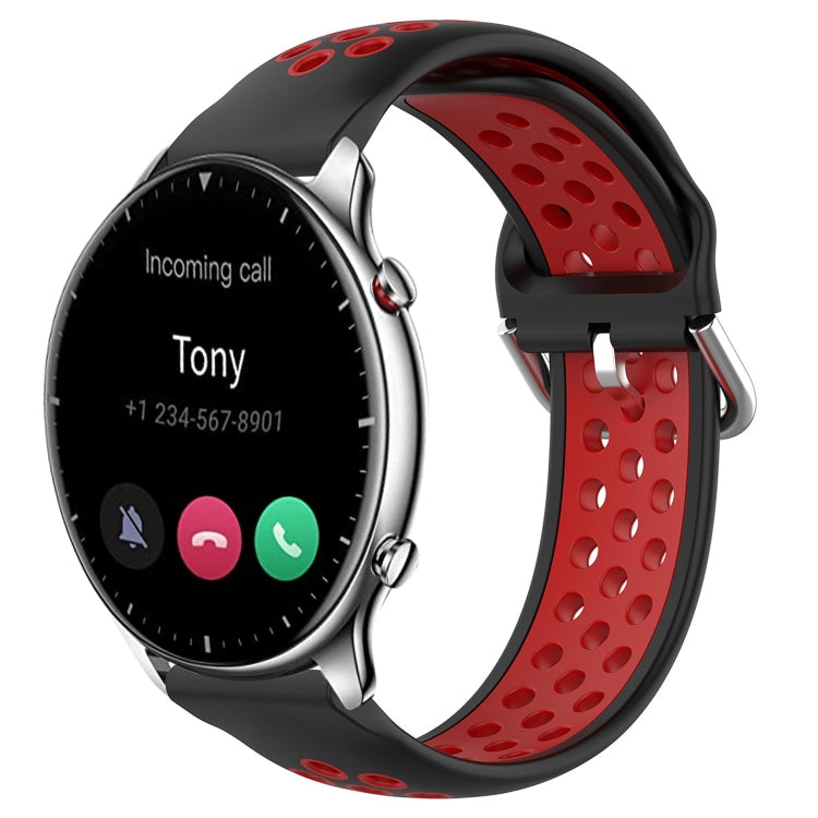 22mm Perforated Breathable Sports Silicone Watch Band, For Amazfit GTR 2