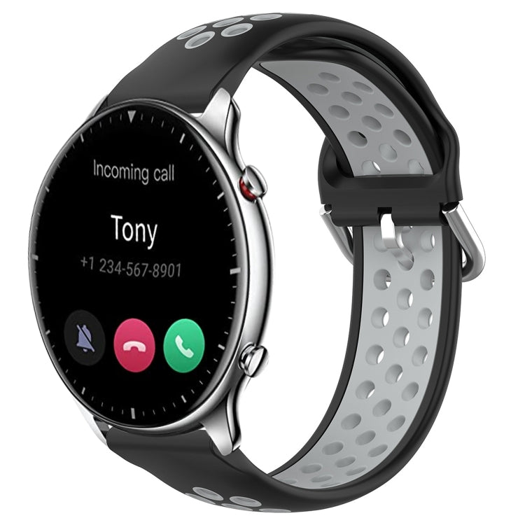 22mm Perforated Breathable Sports Silicone Watch Band, For Amazfit GTR 2