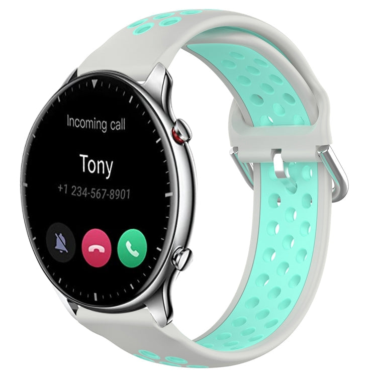 22mm Perforated Breathable Sports Silicone Watch Band, For Amazfit GTR 2