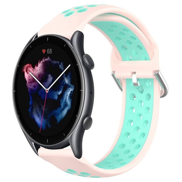 22mm Perforated Breathable Sports Silicone Watch Band, For Amazfit 3