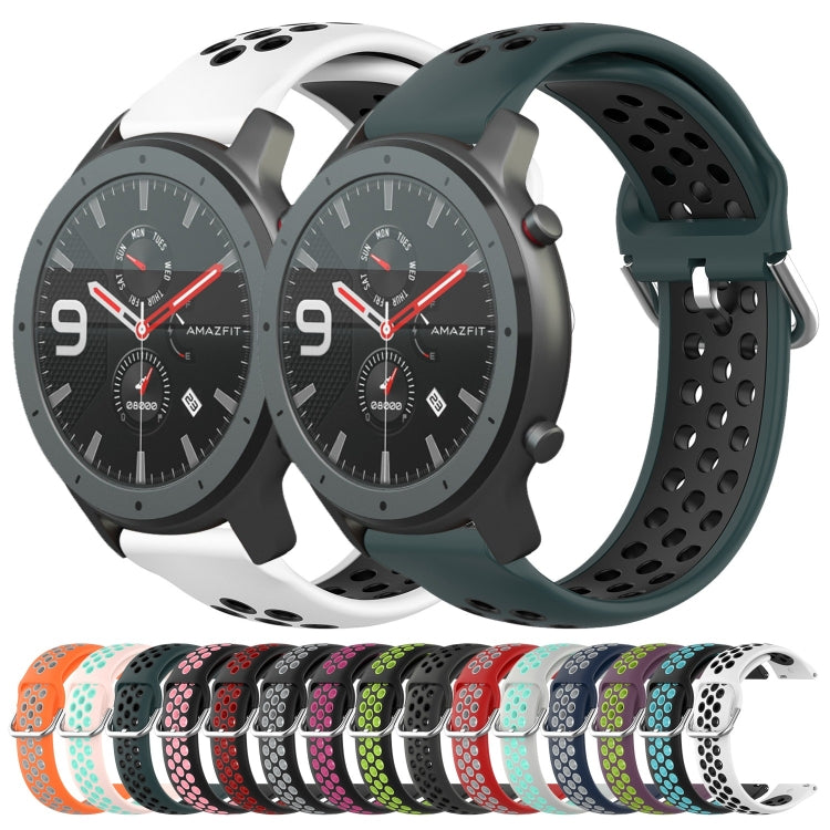 22mm Perforated Breathable Sports Silicone Watch Band, For Amazfit GTR 47mm