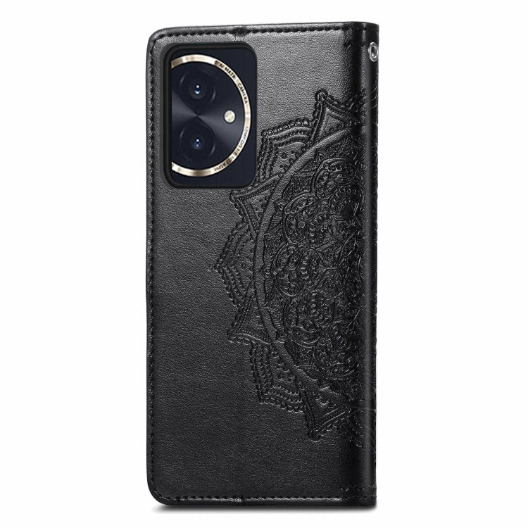 For Honor 100 Mandala Flower Embossed Leather Phone Case(Black)