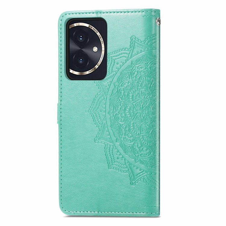 For Honor 100 Mandala Flower Embossed Leather Phone Case(Green)