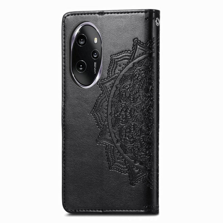 For Honor 100 Pro Mandala Flower Embossed Leather Phone Case(Black)