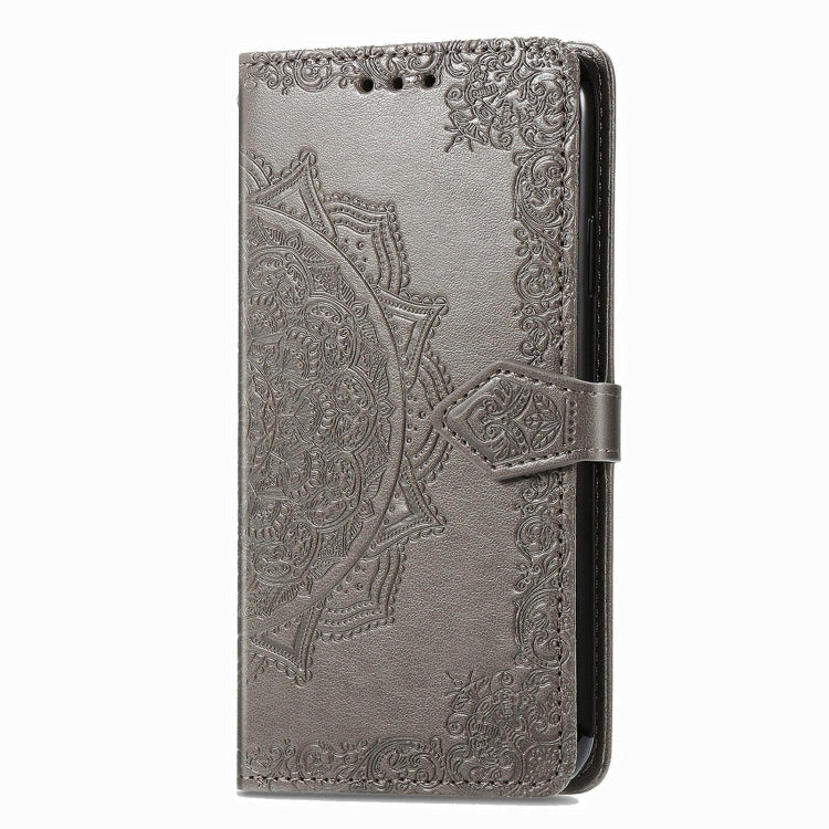 For Honor 100 Pro Mandala Flower Embossed Leather Phone Case(Gray)