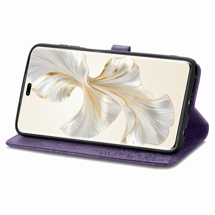 For Honor 100 Pro Mandala Flower Embossed Leather Phone Case(Purple)