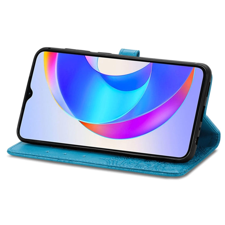 For Honor X5 Plus Mandala Flower Embossed Leather Phone Case(Blue)