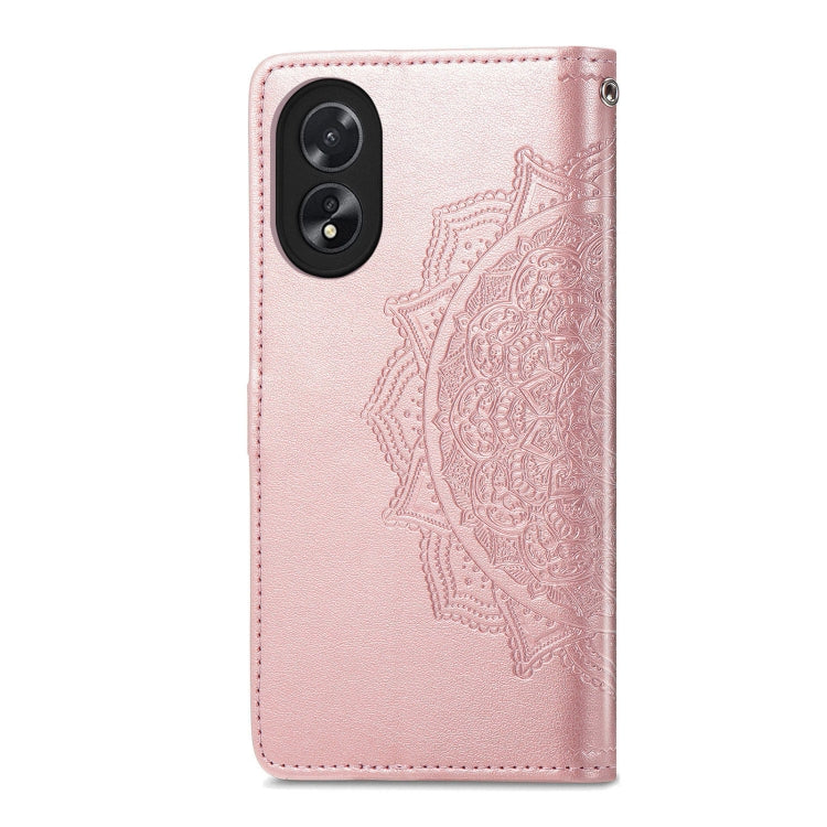 For Honor X5 Plus Mandala Flower Embossed Leather Phone Case(Rose Gold)