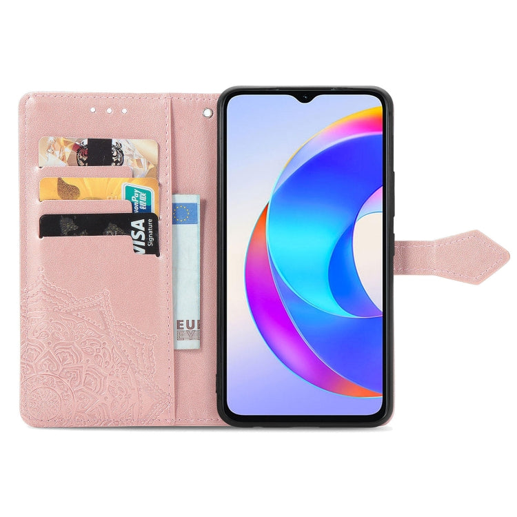 For Honor X5 Plus Mandala Flower Embossed Leather Phone Case(Rose Gold)