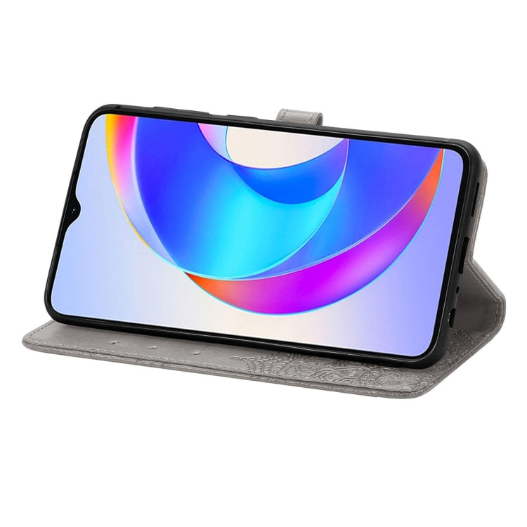 For Honor X5 Plus Mandala Flower Embossed Leather Phone Case(Gray)