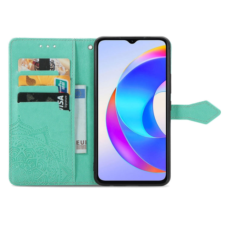 For Honor X5 Plus Mandala Flower Embossed Leather Phone Case(Green)