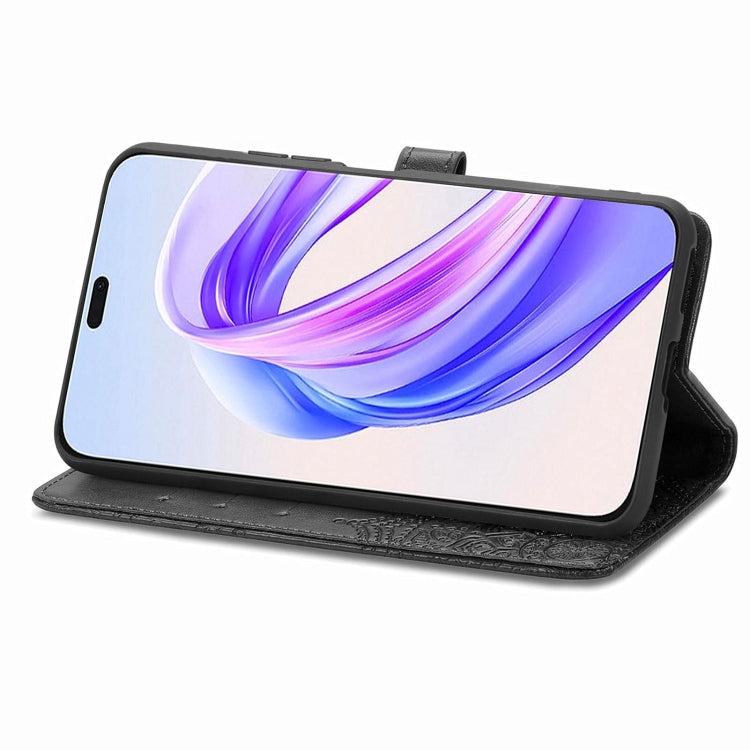 For Honor X50i+ Mandala Flower Embossed Leather Phone Case(Black)