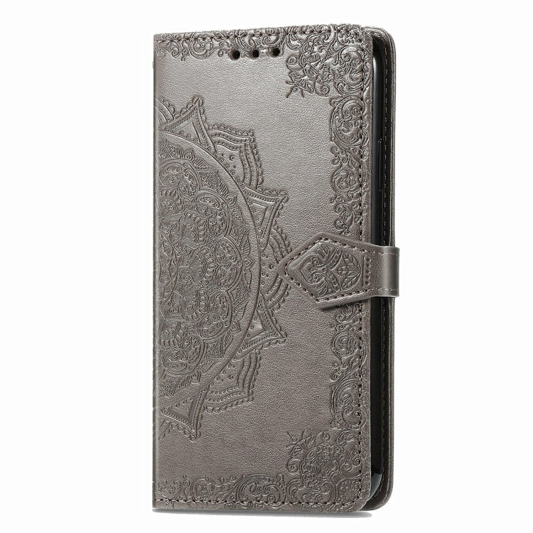 For Honor X50i+ Mandala Flower Embossed Leather Phone Case(Gray)