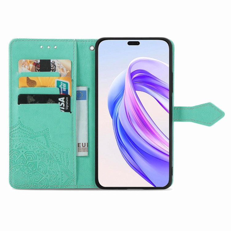 For Honor X50i+ Mandala Flower Embossed Leather Phone Case(Green)
