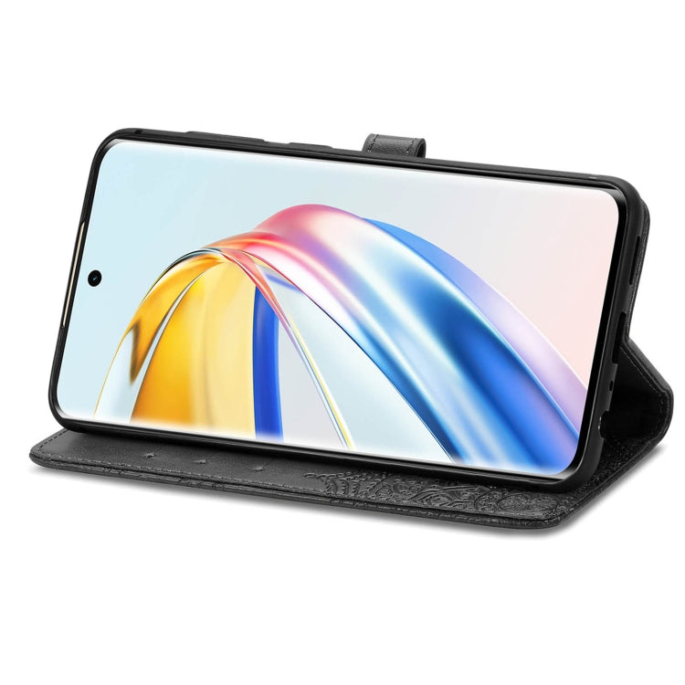 For Honor X9b Mandala Flower Embossed Leather Phone Case(Black)