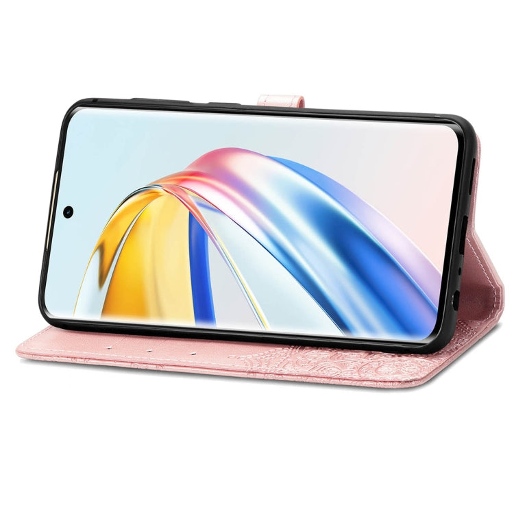 For Honor X9b Mandala Flower Embossed Leather Phone Case(Rose Gold)