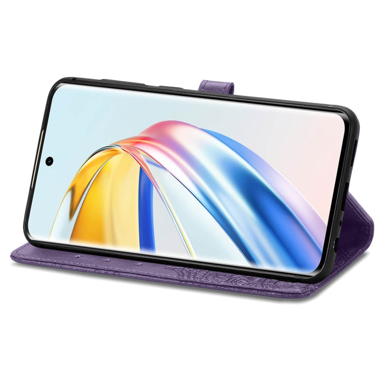 For Honor X9b Mandala Flower Embossed Leather Phone Case(Purple)