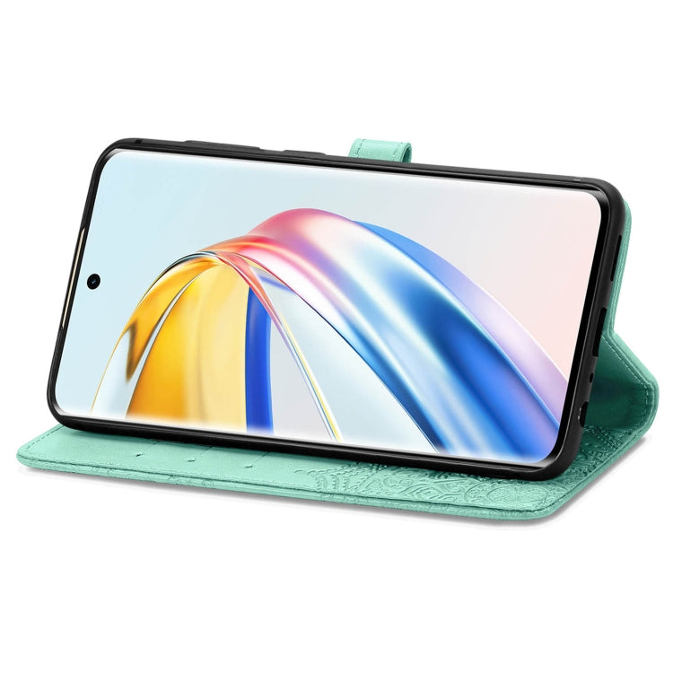 For Honor X9b Mandala Flower Embossed Leather Phone Case(Green)