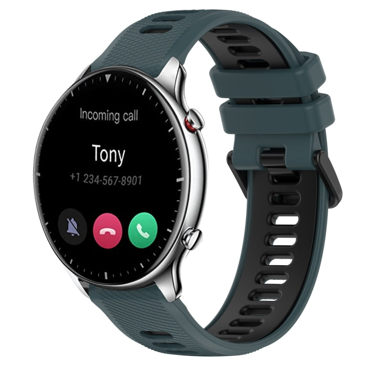 22MM Sports Two-Color Silicone Watch Band, For Amazfit GTR 2e, For Amazfit GTR 2