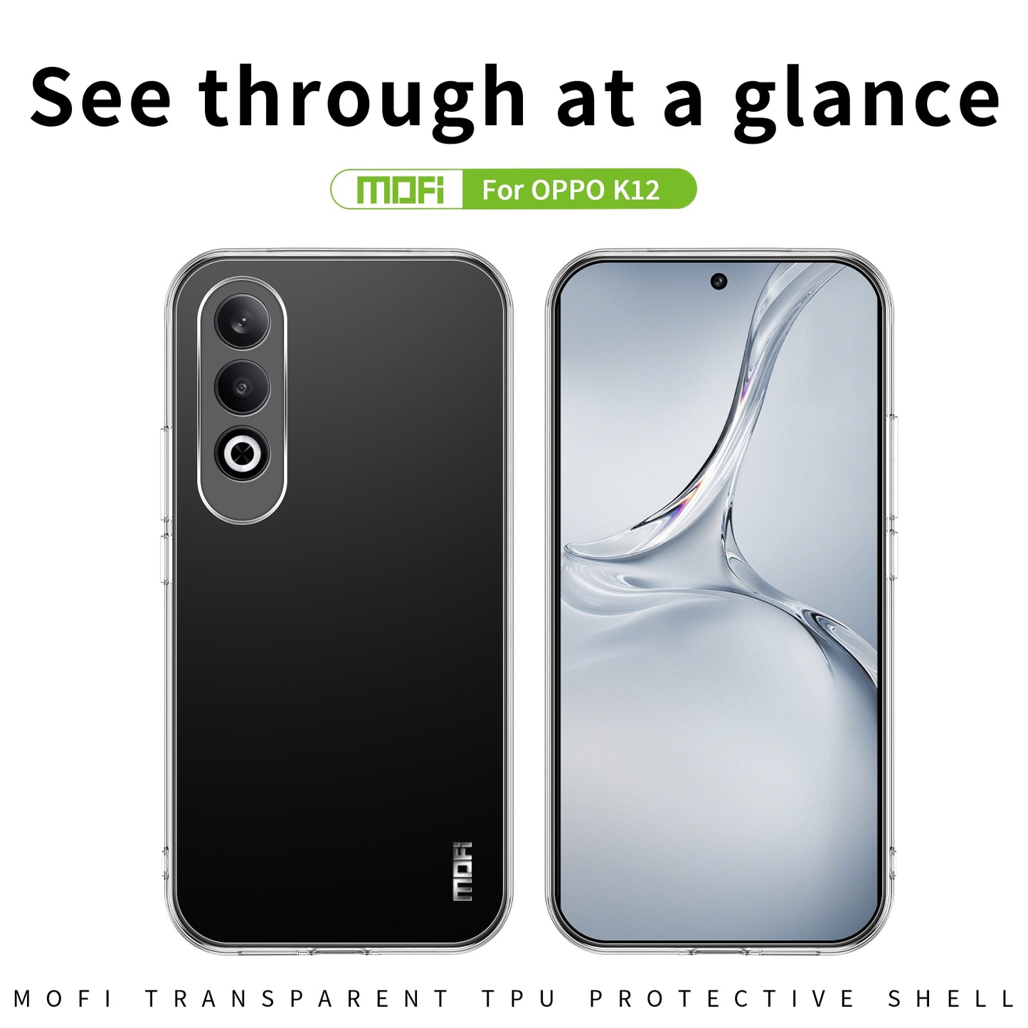 For OPPO K12 / OnePlus Ace 4 MOFI Ming Series Transparent Ultra-thin TPU Phone Case(Transparent)