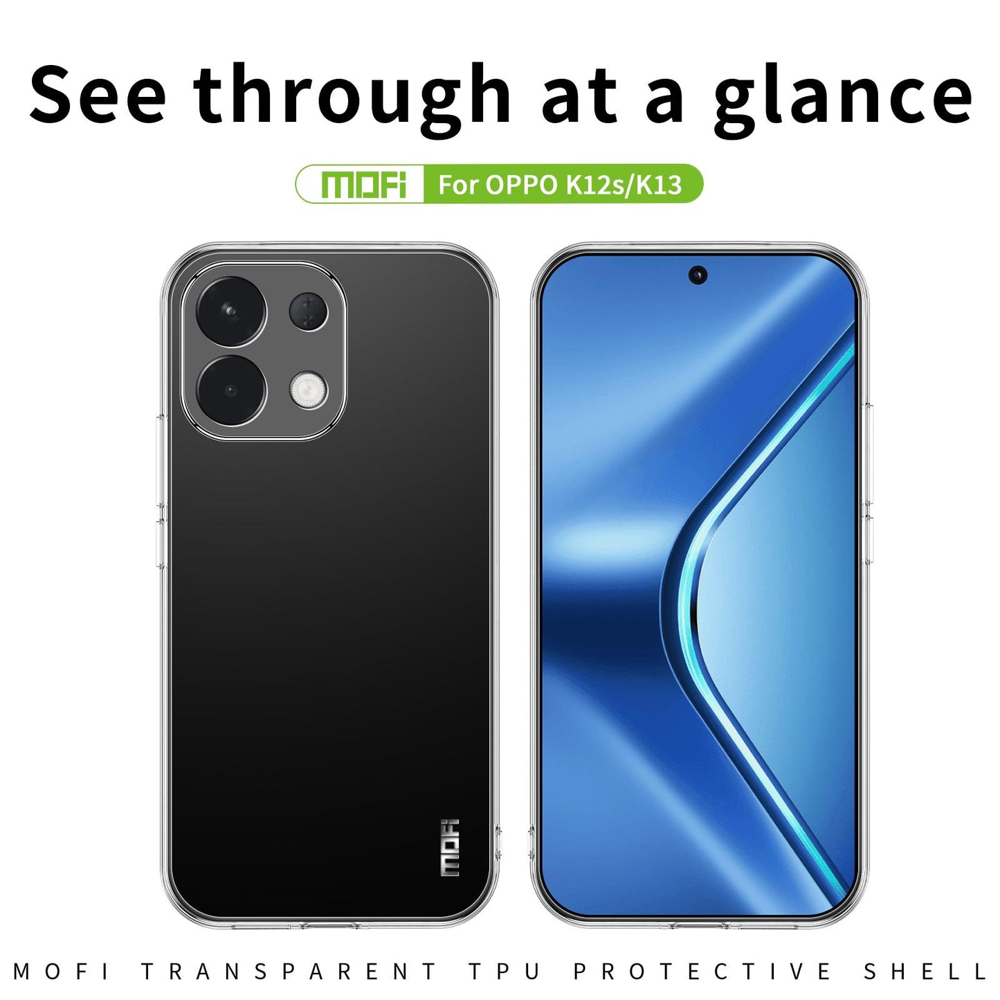 For OPPO K12s / K13 India MOFI Ming Series Transparent Ultra-thin TPU Phone Case(Transparent)