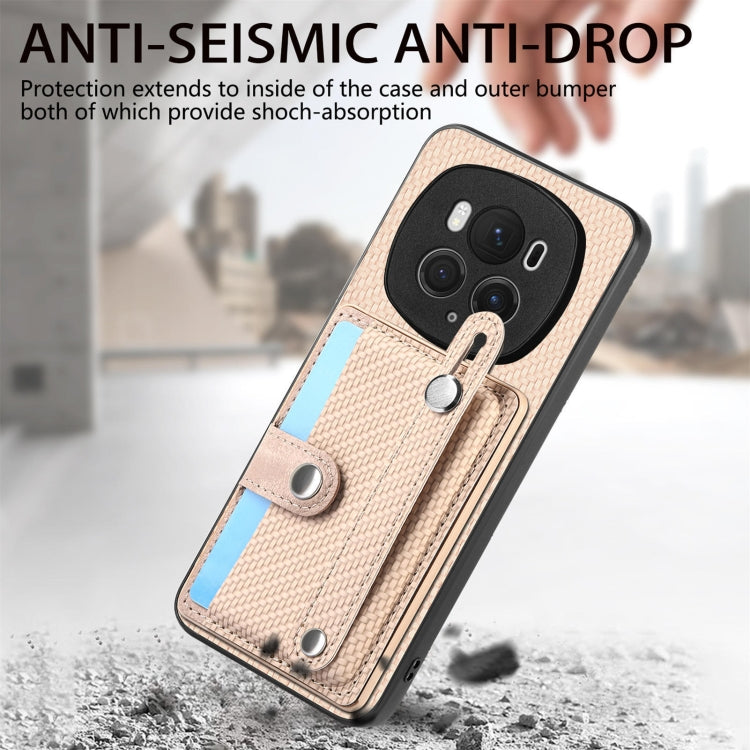 For Honor Magic 6 5G Wristband Kickstand Card Wallet Back Cover Phone Case with Tool Knife(Khaki)