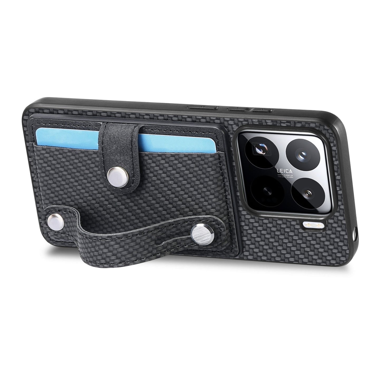 For Xiaomi 15 Pro Wristband Kickstand Card Wallet Back Phone Case with Tool Knife(Black)