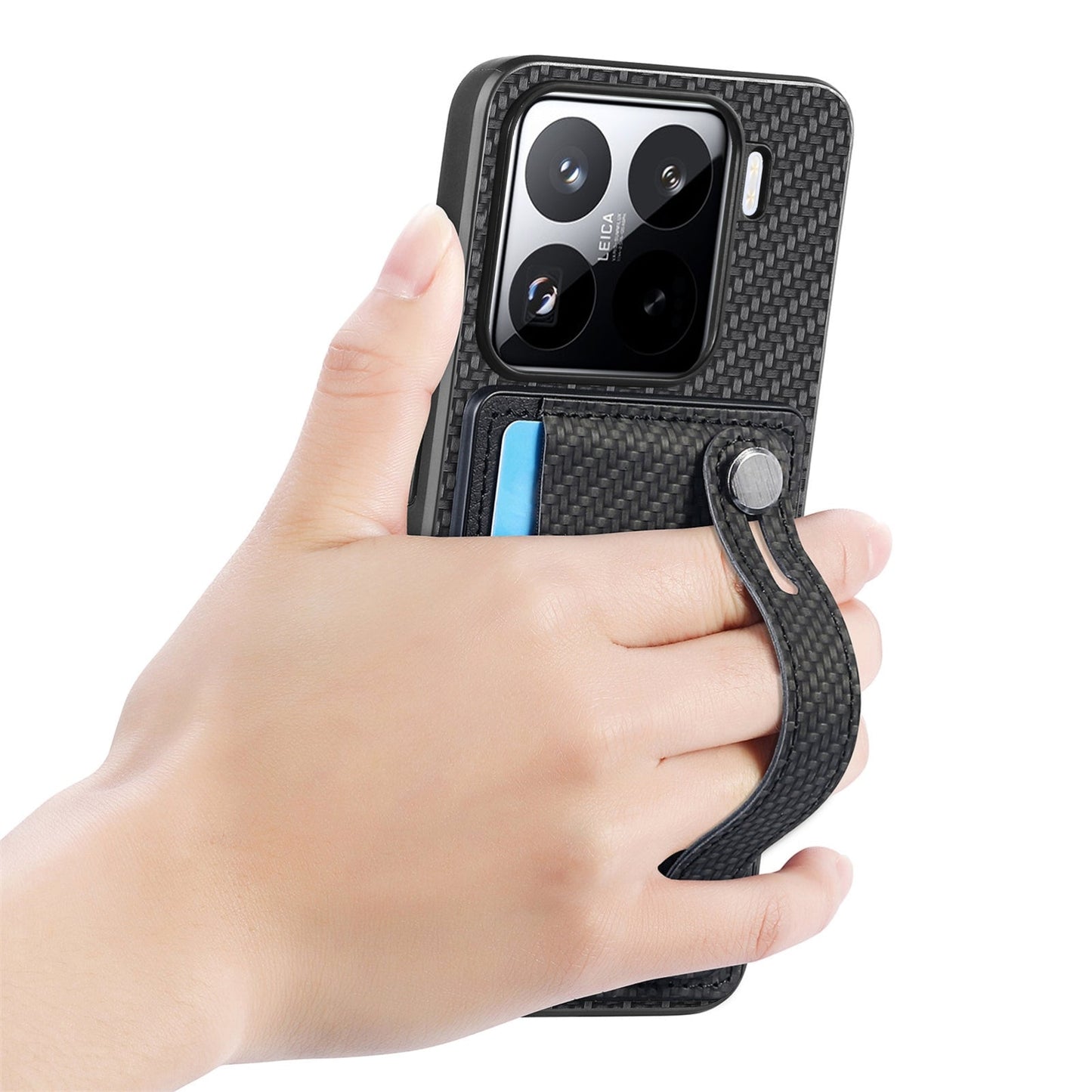 For Xiaomi 15 Pro Wristband Kickstand Card Wallet Back Phone Case with Tool Knife(Black)