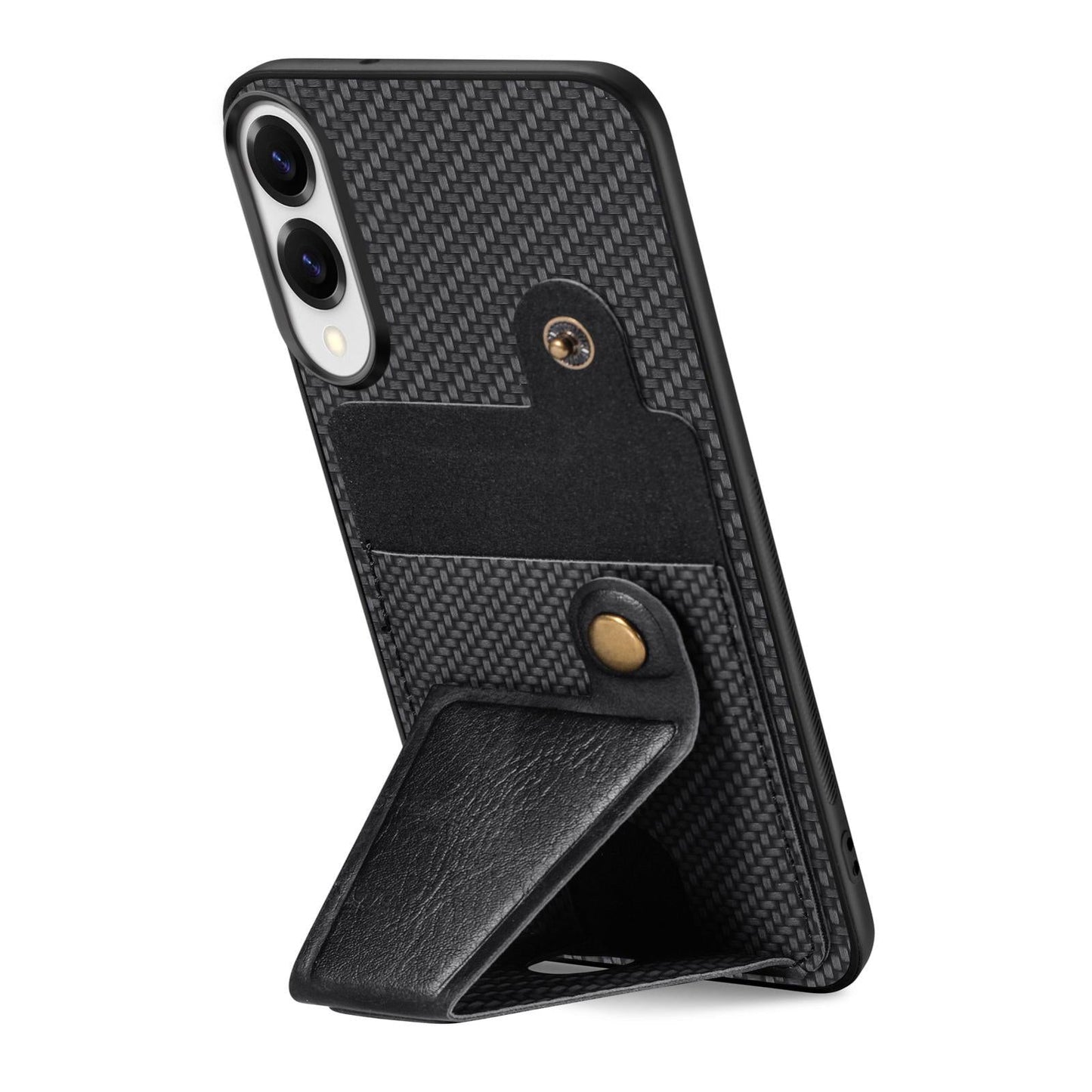 For Samsung Galaxy S25 Edge 5G Carbon Fiber Wallet Flip Card K-shaped Holder Phone Case(Black)