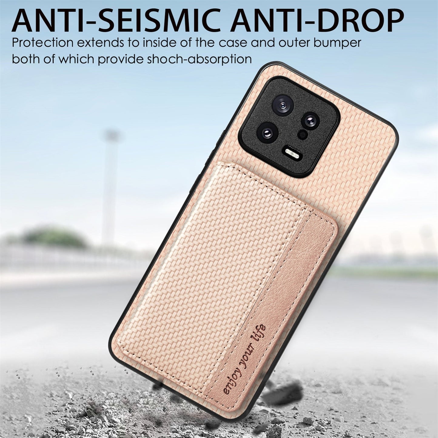 For Xiaomi 15 Pro Carbon Fiber Magnetic Card Bag Phone Case(Black)