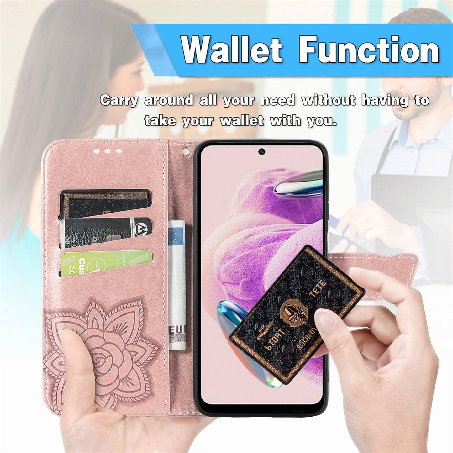 For Xiaomi 15 Pro Butterfly Love Flower Embossed Leather Phone Case(Rose Gold)