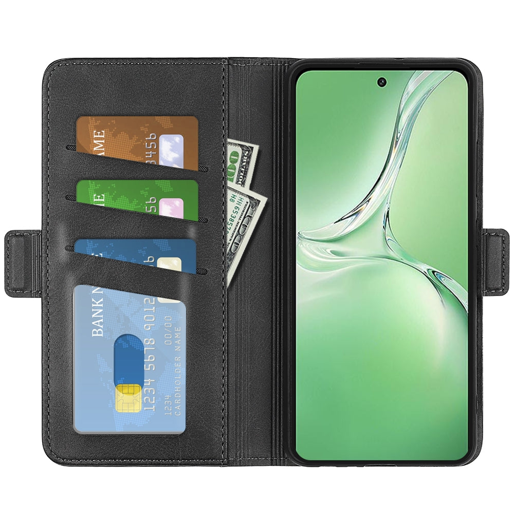 For OPPO K12 Dual-side Magnetic Buckle Horizontal Flip Leather Phone Case(Black)