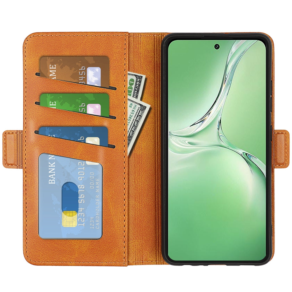 For OPPO K12 Dual-side Magnetic Buckle Horizontal Flip Leather Phone Case(Yellow)