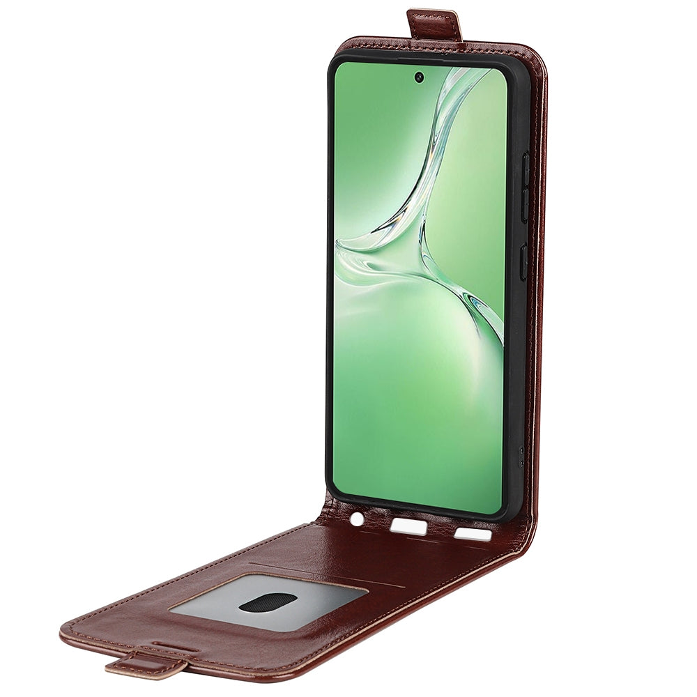 For OPPO K12 R64 Texture Single Vertical Flip Leather Phone Case(Brown)