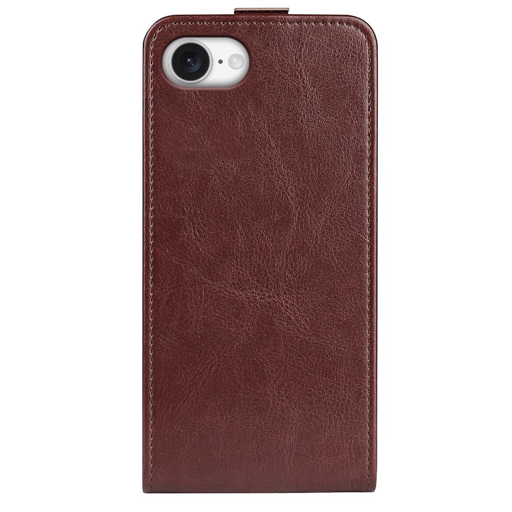 For iPhone 16e R64 Texture Single Vertical Flip Leather Phone Case(Brown)