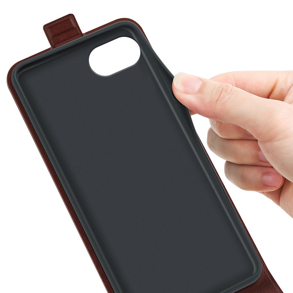 For iPhone 16e R64 Texture Single Vertical Flip Leather Phone Case(Brown)