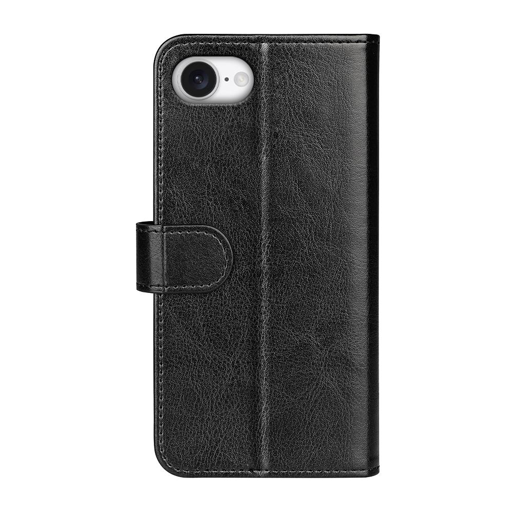 For iPhone 16e R64 Texture Horizontal Flip Leather Phone Case(Black)