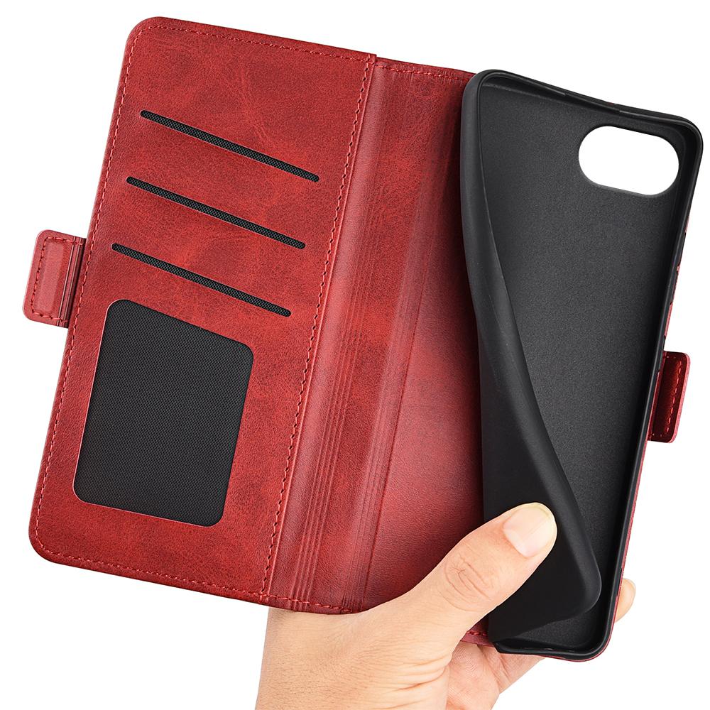 For iPhone 16e Dual-side Magnetic Buckle Horizontal Flip Leather Phone Case(Red)