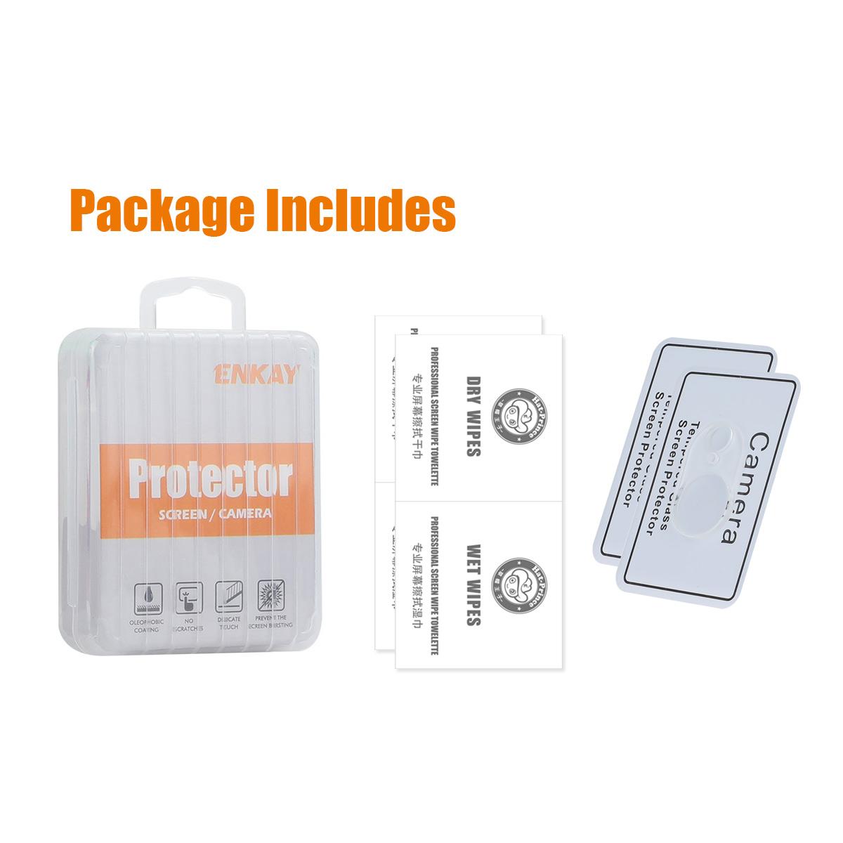 For iPhone 16e 2pcs ENKAY Hat-Prince 9H Rear Camera Lens Tempered Glass Film