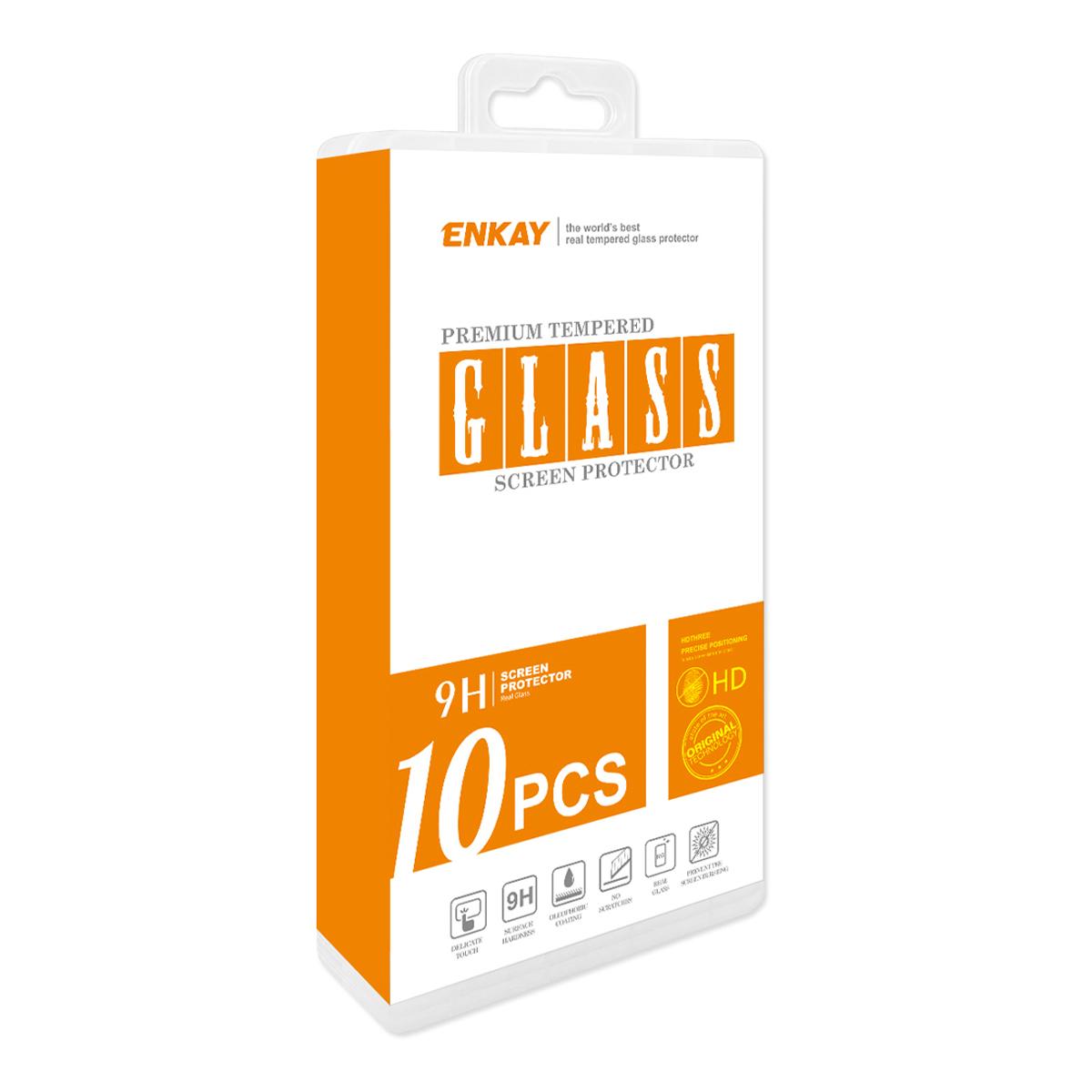 For iPhone 16e 10pcs ENKAY 0.26mm 9H 2.5D High Aluminum-silicon Tempered Glass Film