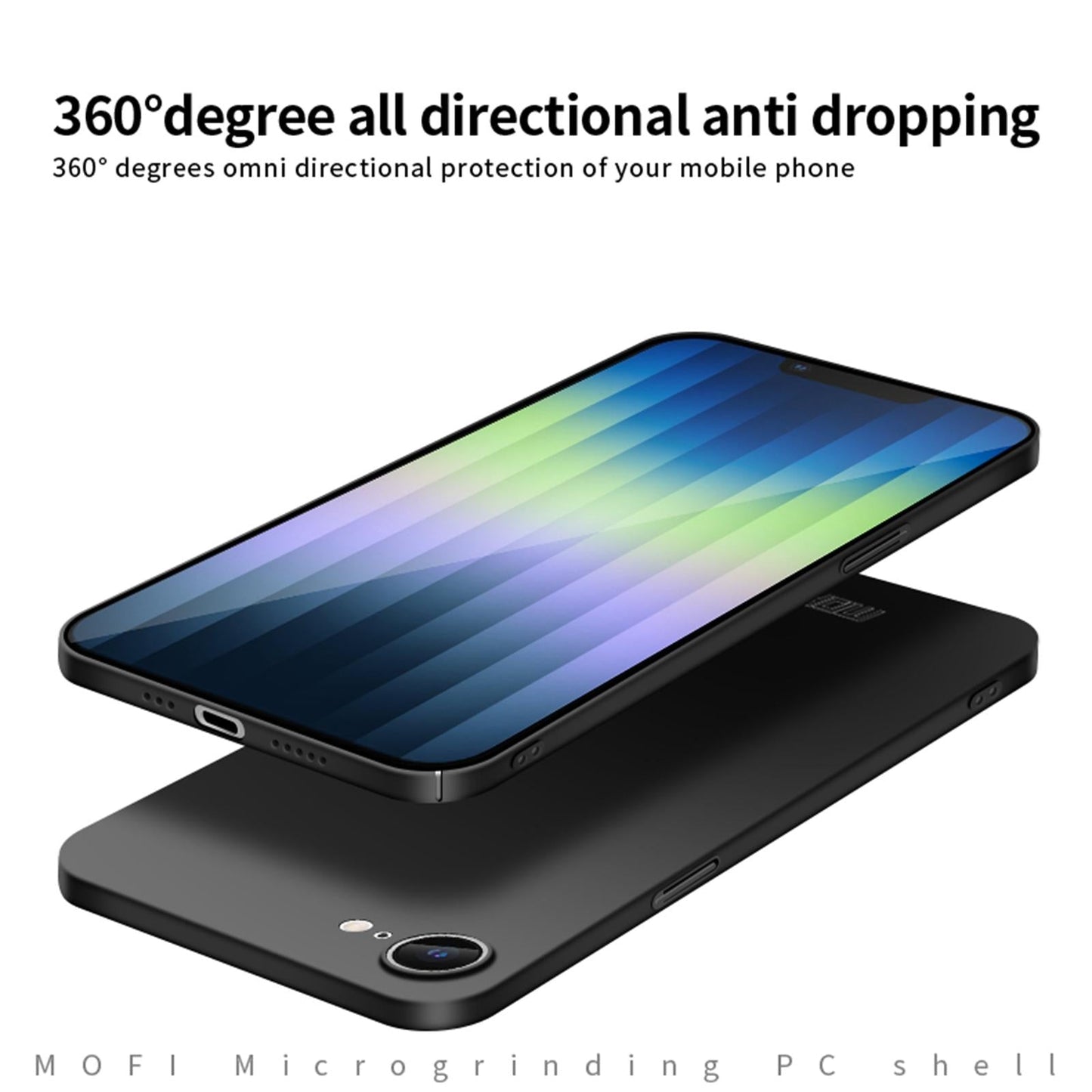 For iPhone 16e MOFI Frosted PC Ultra-thin Hard Phone Case(Black)